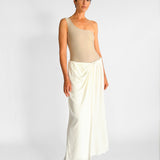 Natural Faille Wrapped Skirt