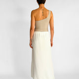 Natural Faille Wrapped Skirt