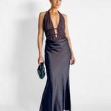 The Celine Satin Maxi Dress