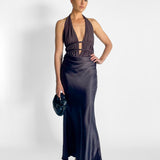 The Celine Satin Maxi Dress
