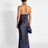 The Celine Satin Maxi Dress