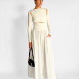 Knit Cotton Split Maxi Dress