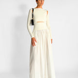 Knit Cotton Split Maxi Dress