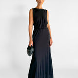 High Neck Drawcord Dress