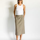 Fendi Houndstooth Wool Midi Skirt