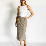 Fendi Houndstooth Wool Midi Skirt