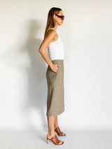 Fendi Houndstooth Wool Midi Skirt