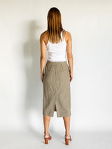 Fendi Houndstooth Wool Midi Skirt