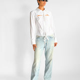 Nappe Cutout Woven Shirt