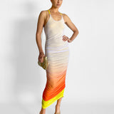 Dawn Floral Vela Double Strap Mesh Dress