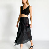 Cotton Silk Wrap Skirt