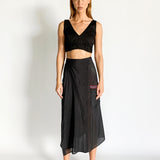 Cotton Silk Wrap Skirt