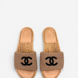 Tweed Espadrille Slides