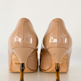 Patent Pumps With Bamboo Heel