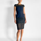 Short Sleeve Mesh Mini Dress