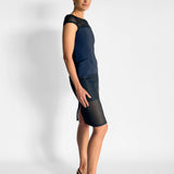 Short Sleeve Mesh Mini Dress