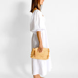 Shirred Linen Dress