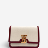 Two Tone Canvas and Leather TB Bag