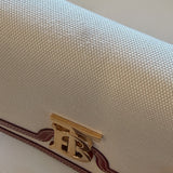 Two Tone Canvas and Leather TB Bag