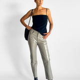 Recycled Leather 90's Pinch Waist Pants