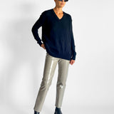 V Neck Merino Blend Sweater