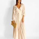 Silk Cotton Wrap Dress