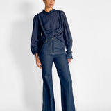 Eyelet Long Sleeve Blouse