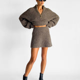 Boyd Boucle Half Zip Sweater and Skirt Set