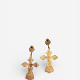 Cross pearl earrings