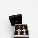 Cross pearl earrings