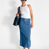 Denim Midi Skirt