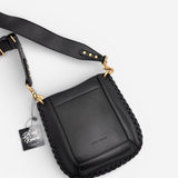 Leather Whipstitch Crossbody Handbag