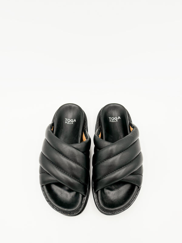 Stud-Embellished Leather Slides