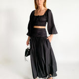 Ruched Maxi Skirt