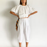 White Linen Shirt And Pant Set