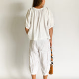 White Linen Shirt And Pant Set