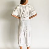 White Linen Shirt And Pant Set