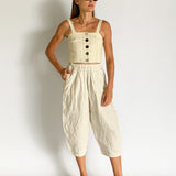 Italian Linen Pant and Crop Top Set