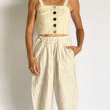 Italian Linen Pant and Crop Top Set