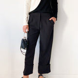 Gwyneth Cuffed Split Hem Trousers