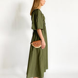 Shirred Plunge Dress