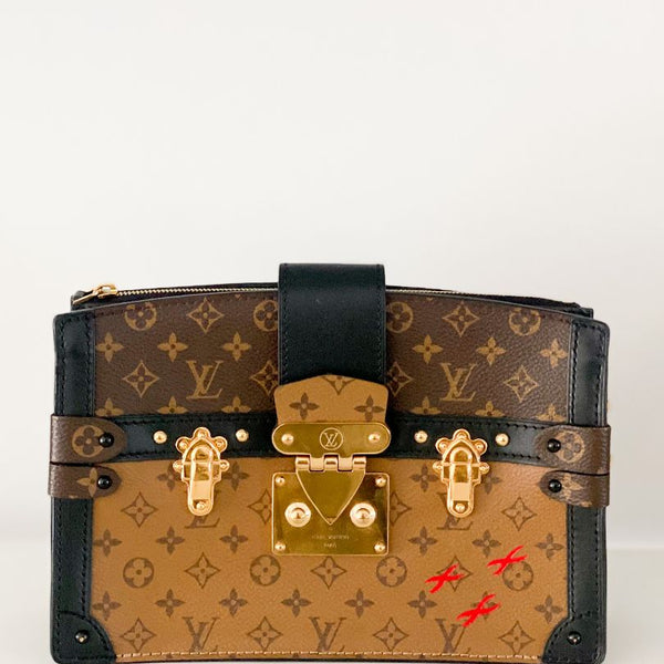 LOUIS VUITTON Trunk Clutch Reverse Monogram Crossbody Bag Brown