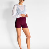 Ribbed Knit Biker Short