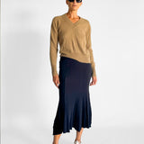 Ribbed Knit Godet Skirt