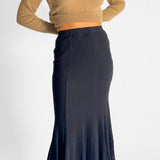 Ribbed Knit Godet Skirt