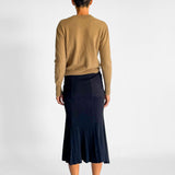 Ribbed Knit Godet Skirt