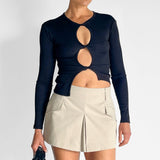 Open Twist Long Sleeve Top