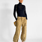 Wide Leg Cargo Trousers