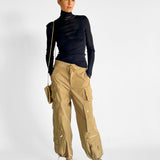 Wide Leg Cargo Trousers