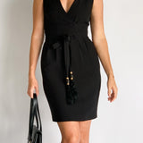 Waist tie mini dress